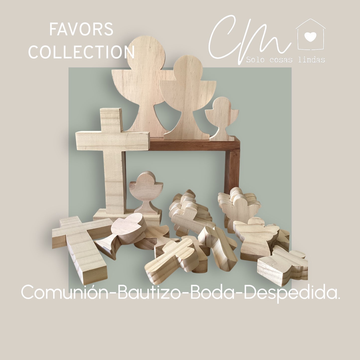 Set 12 llaveros Angelito y Cruz
