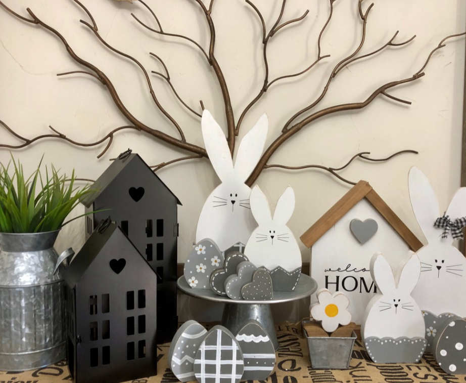 SET 3 CASITAS METALICAS NEGRAS CON CORAZON