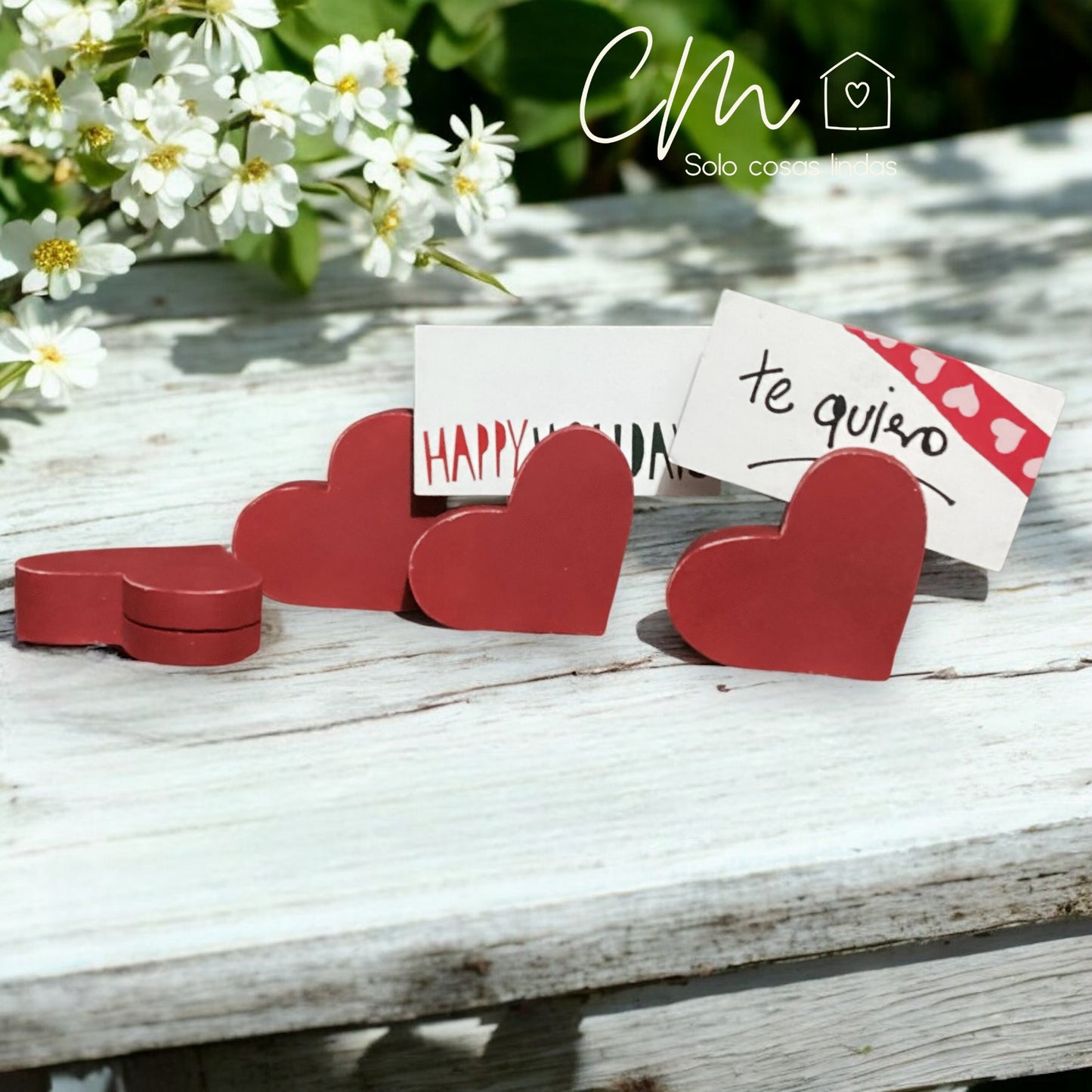 Set 6 corazones porta tarjeta