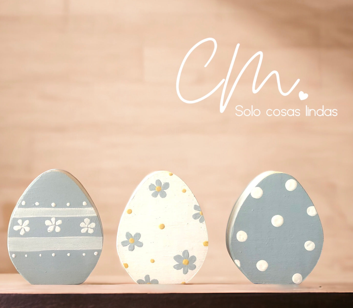 Set 3 Huevos de madera