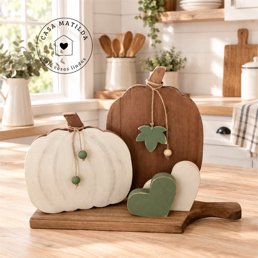 Calabazas Natural Beige con corazones