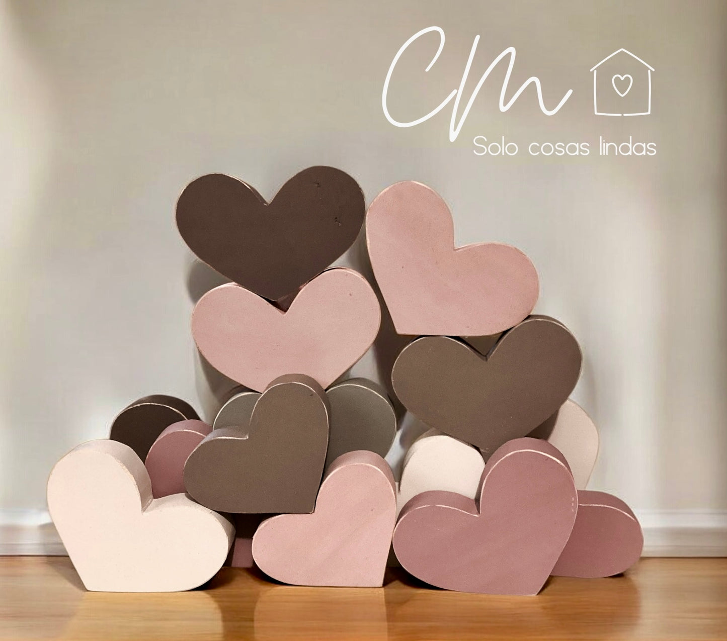 Set de 6 corazones chicos