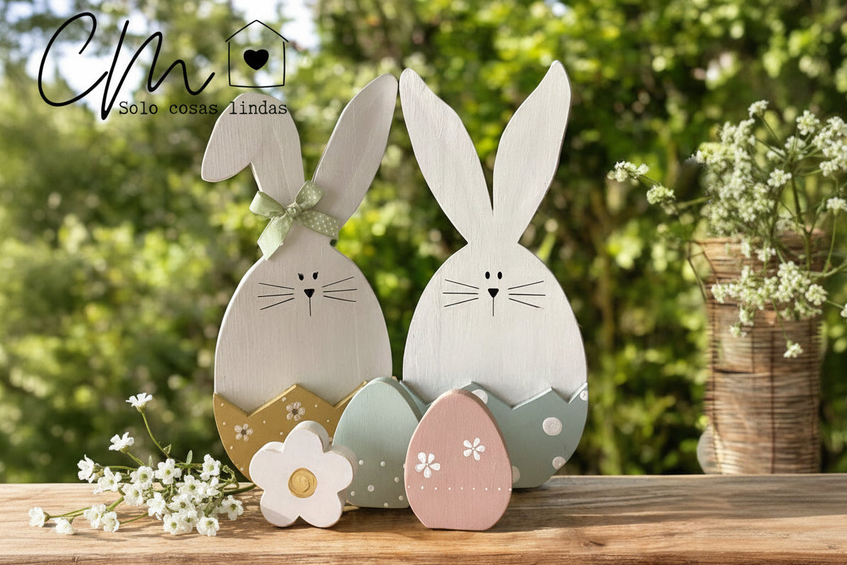 Set 2 conejos cascarón