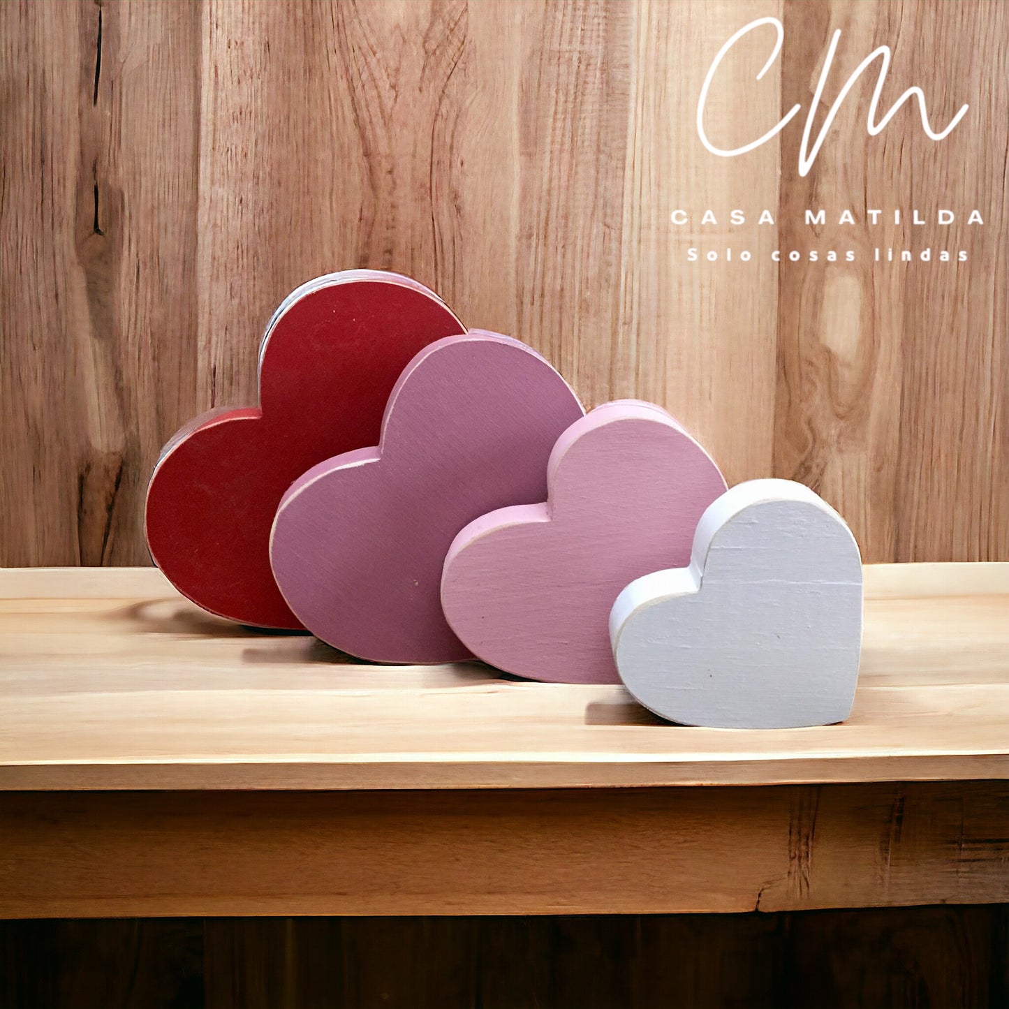 Set corazones con tulipán