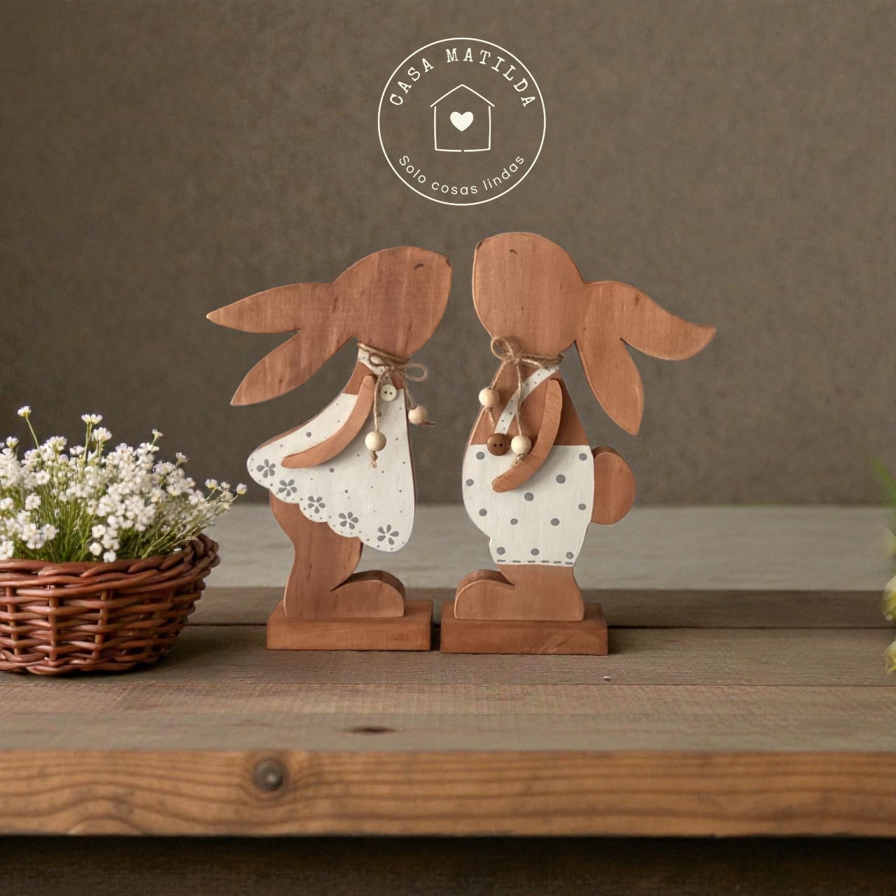 Par de conejos enamorados