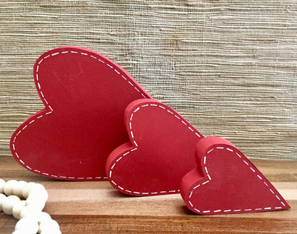 Set 3 corazones Costuras