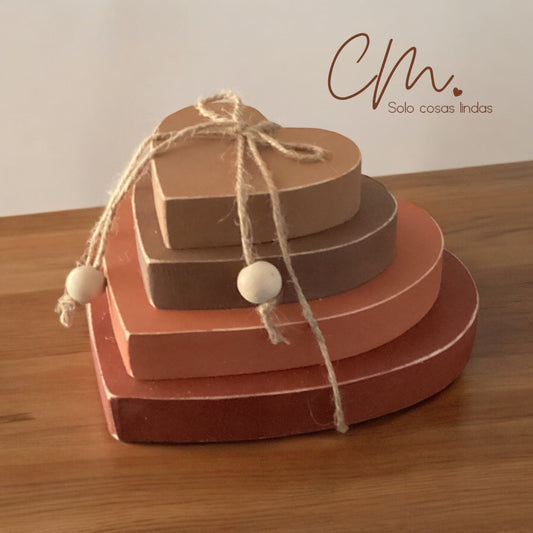 Set 4 corazones otoño