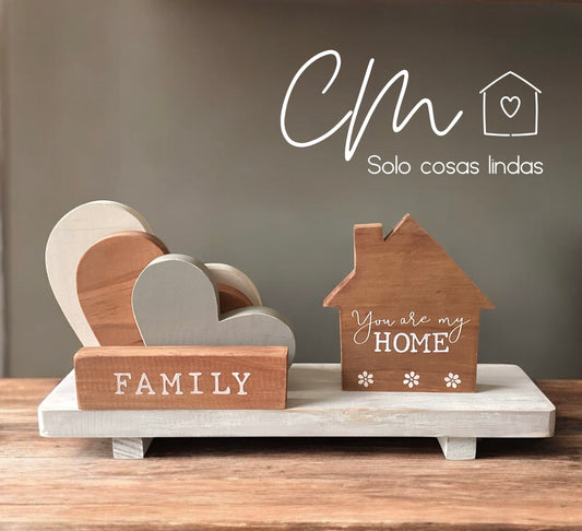 Set corazones casita You are my Home