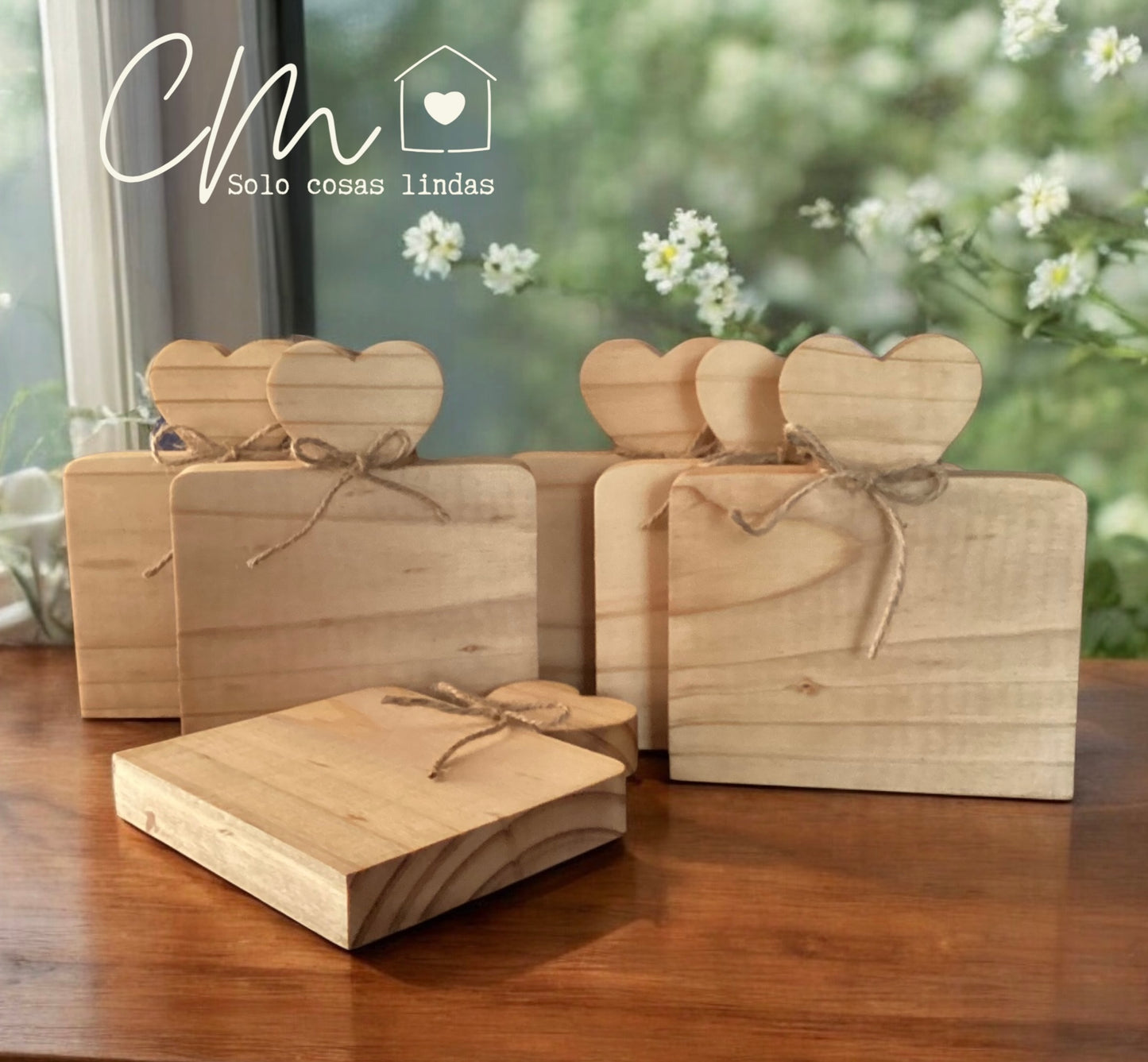 Tablitas corazones para charcutería 6pz
