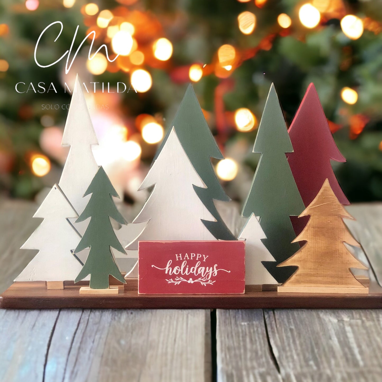 Set 9 pinos de madera