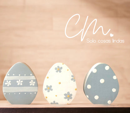 Set 3 Huevos de madera
