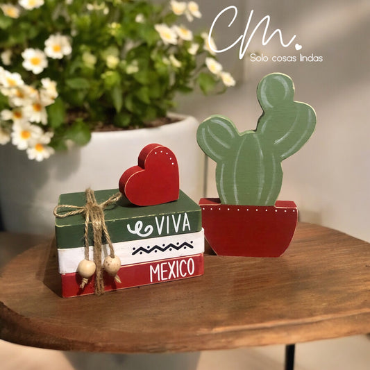 Set Libros con cactus