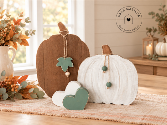 Calabazas Natural Beige  con corazones