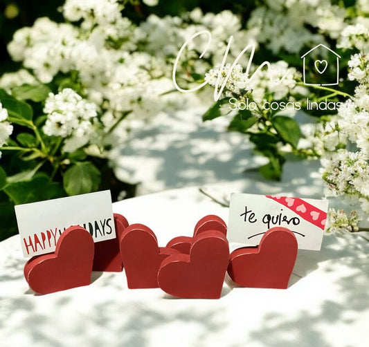 Set 6 corazones porta tarjeta