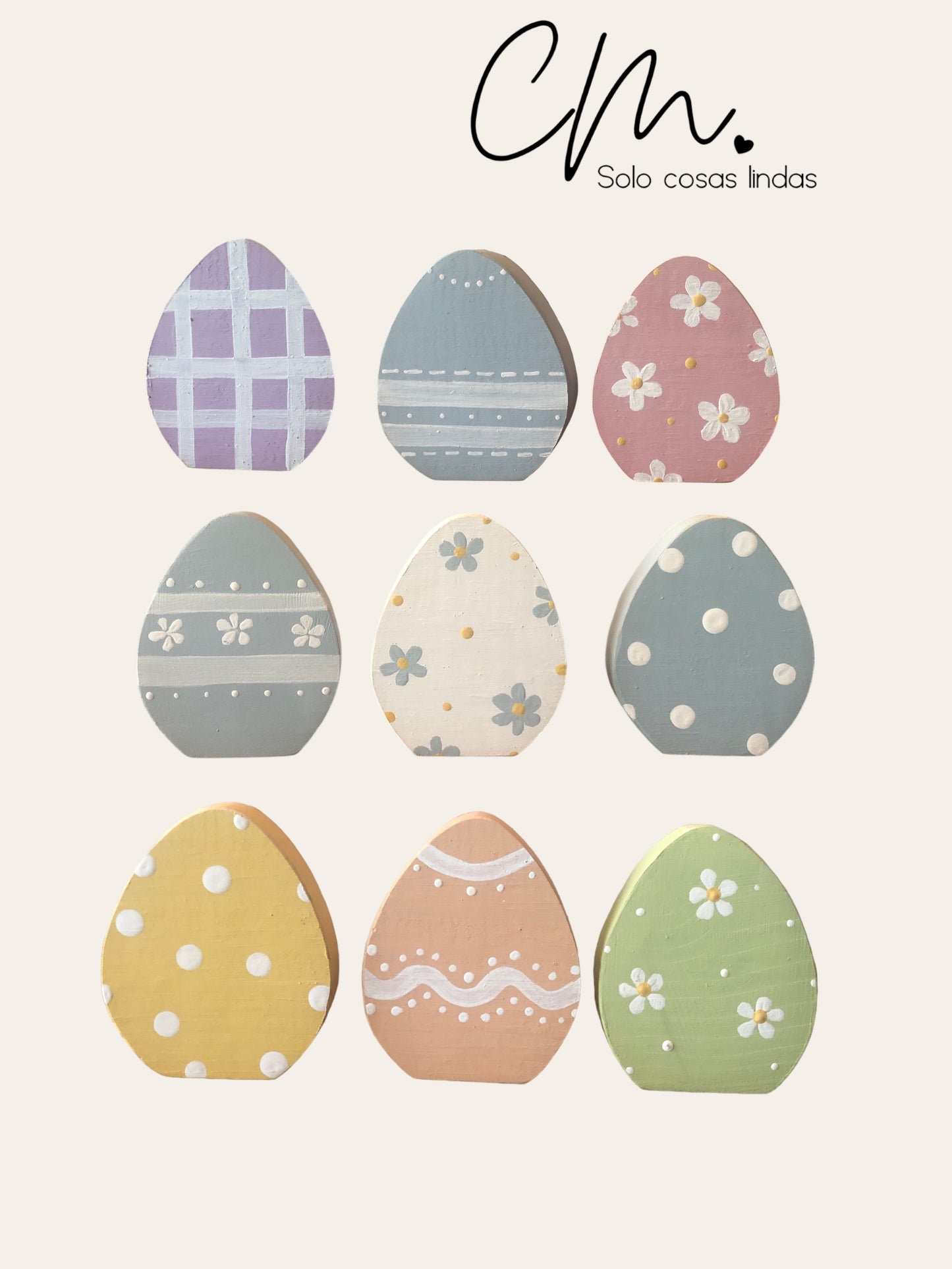 Set 3 Huevos de madera