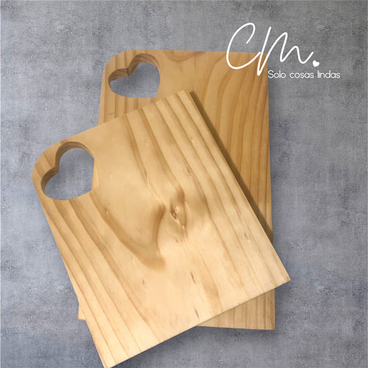 Tablas con corazón resacado
