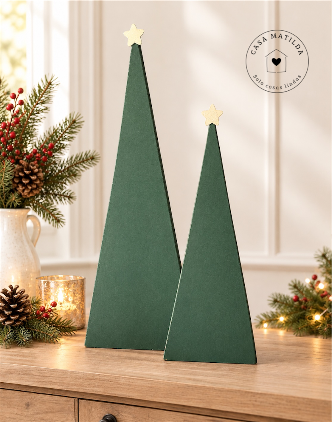 2 Pinos triangulo con estrella