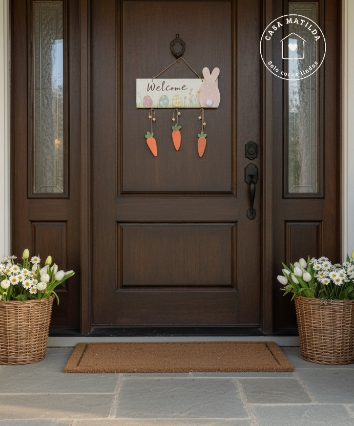 Letrero WELCOME con zanahorias