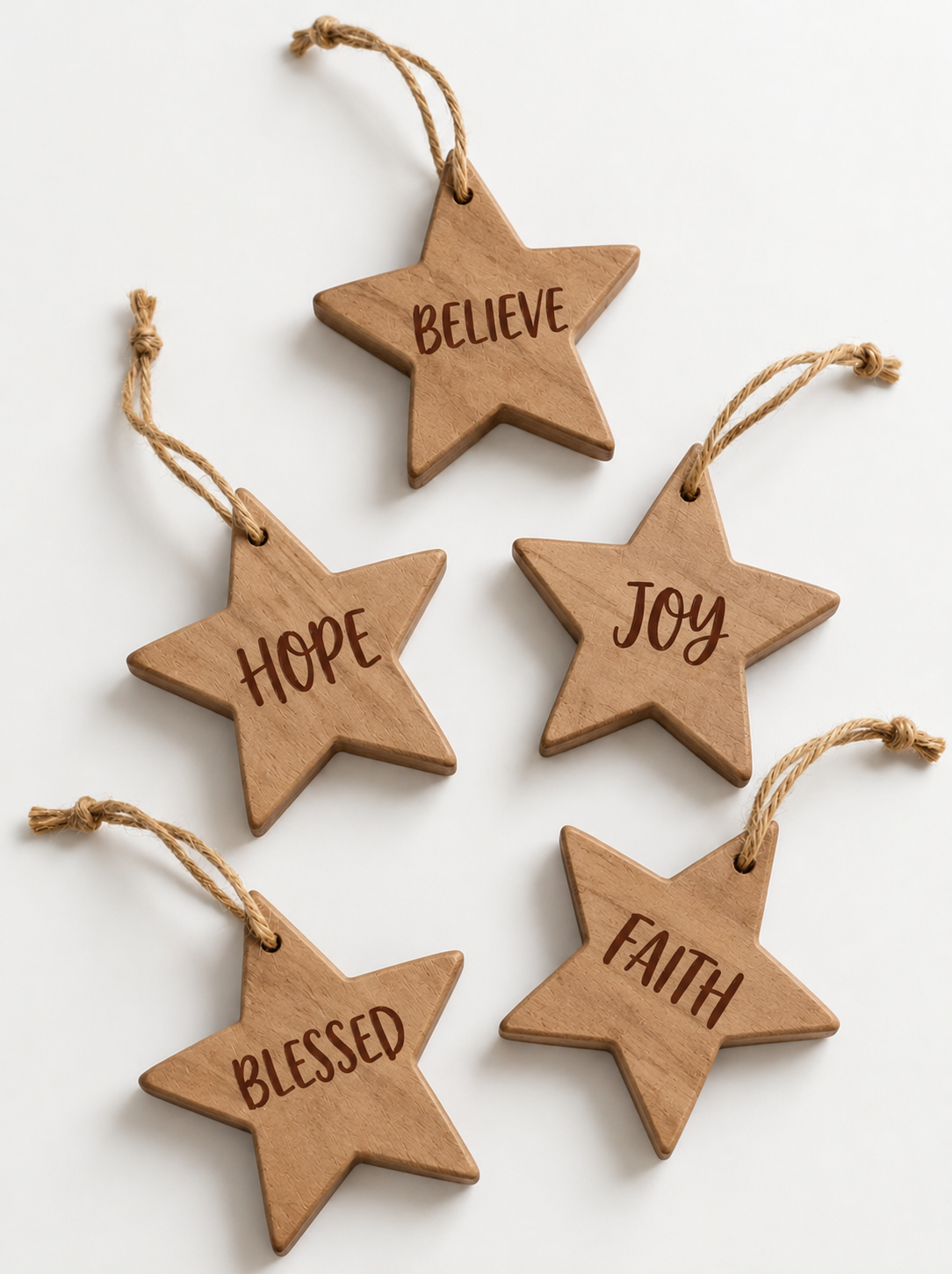 Set de 5 estrellas con texto