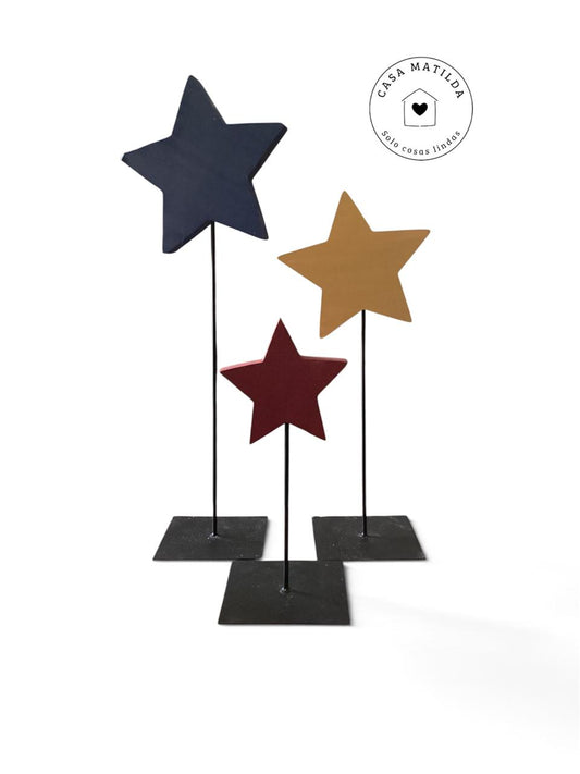 Set 3 Estrellas con base de metal