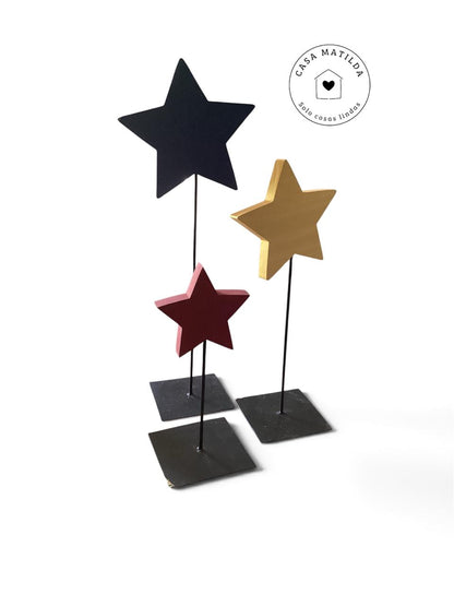 Set 3 Estrellas con base de metal