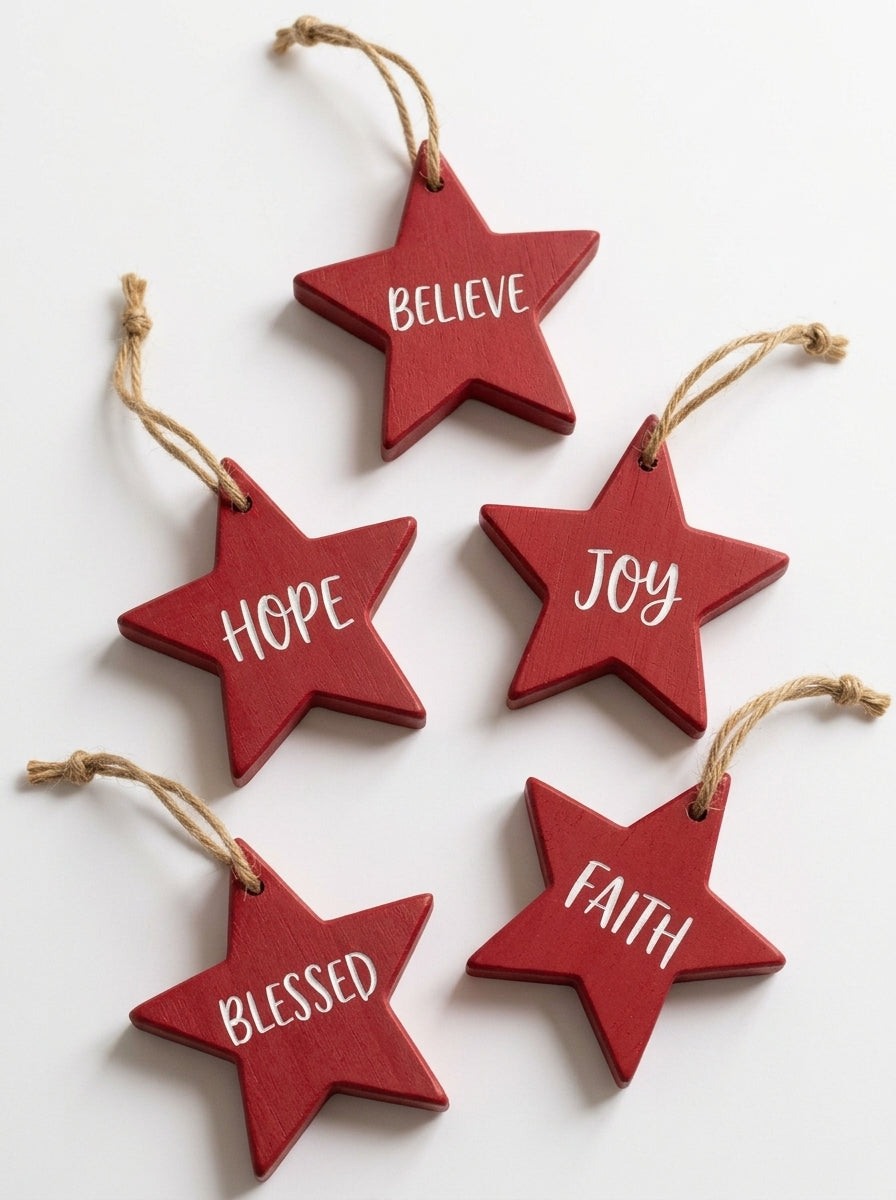 Set de 5 estrellas con texto